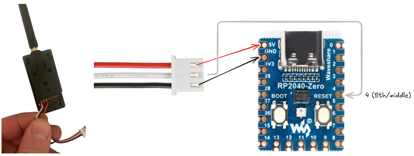 RP2040 to TX wiring diagram