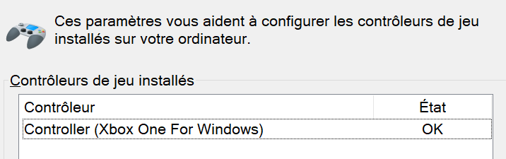 joy.cpl Game Controllers window