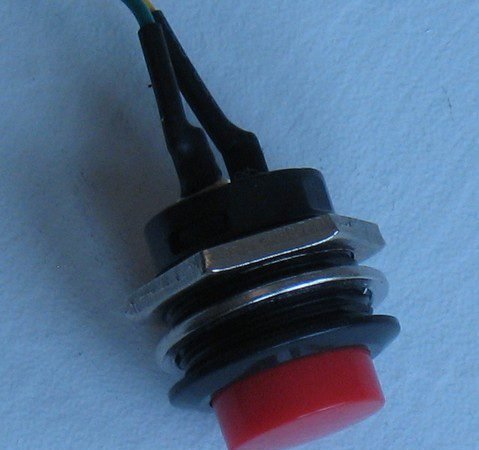 Push button (cabled) - Red plastic