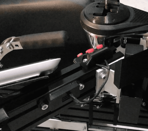 HSR Mini Button boxes installed close to the gear shifter