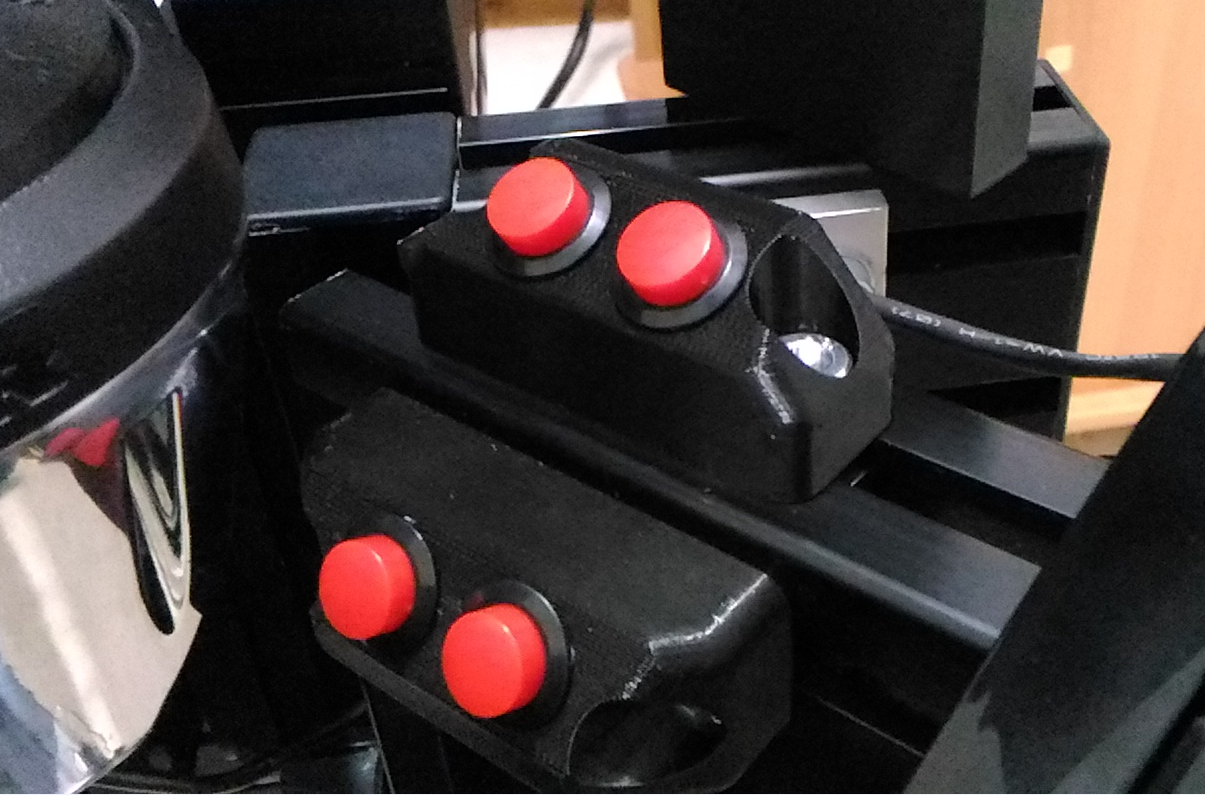 HSR Mini Button boxes installed close to the gear shifter
