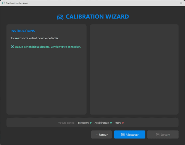 Calibration des entrées SimuRC-Pro